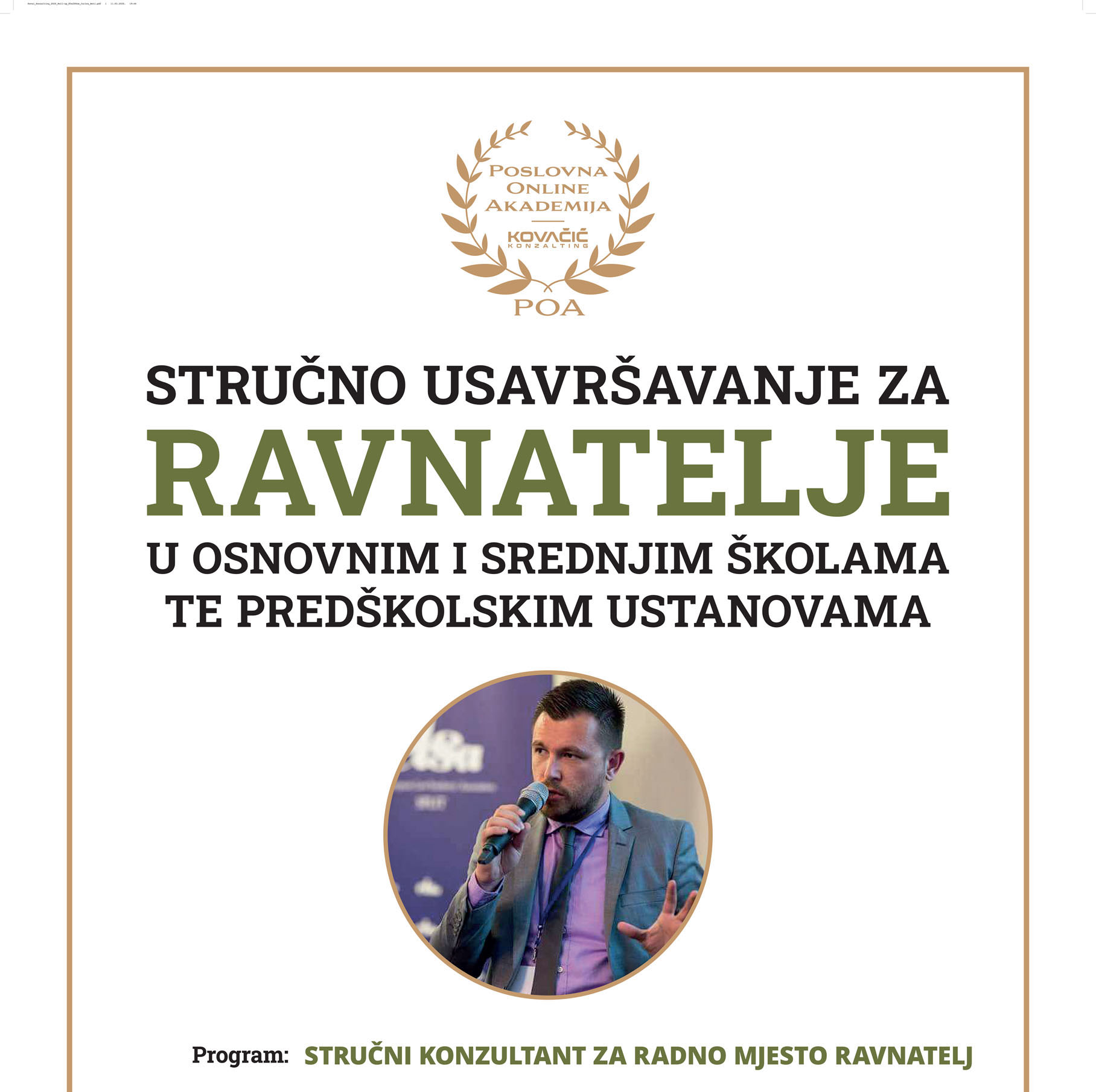 Stručno usavršavanje za ravnatelje u osnovnim i srednjim školama te predškolskim ustanovama