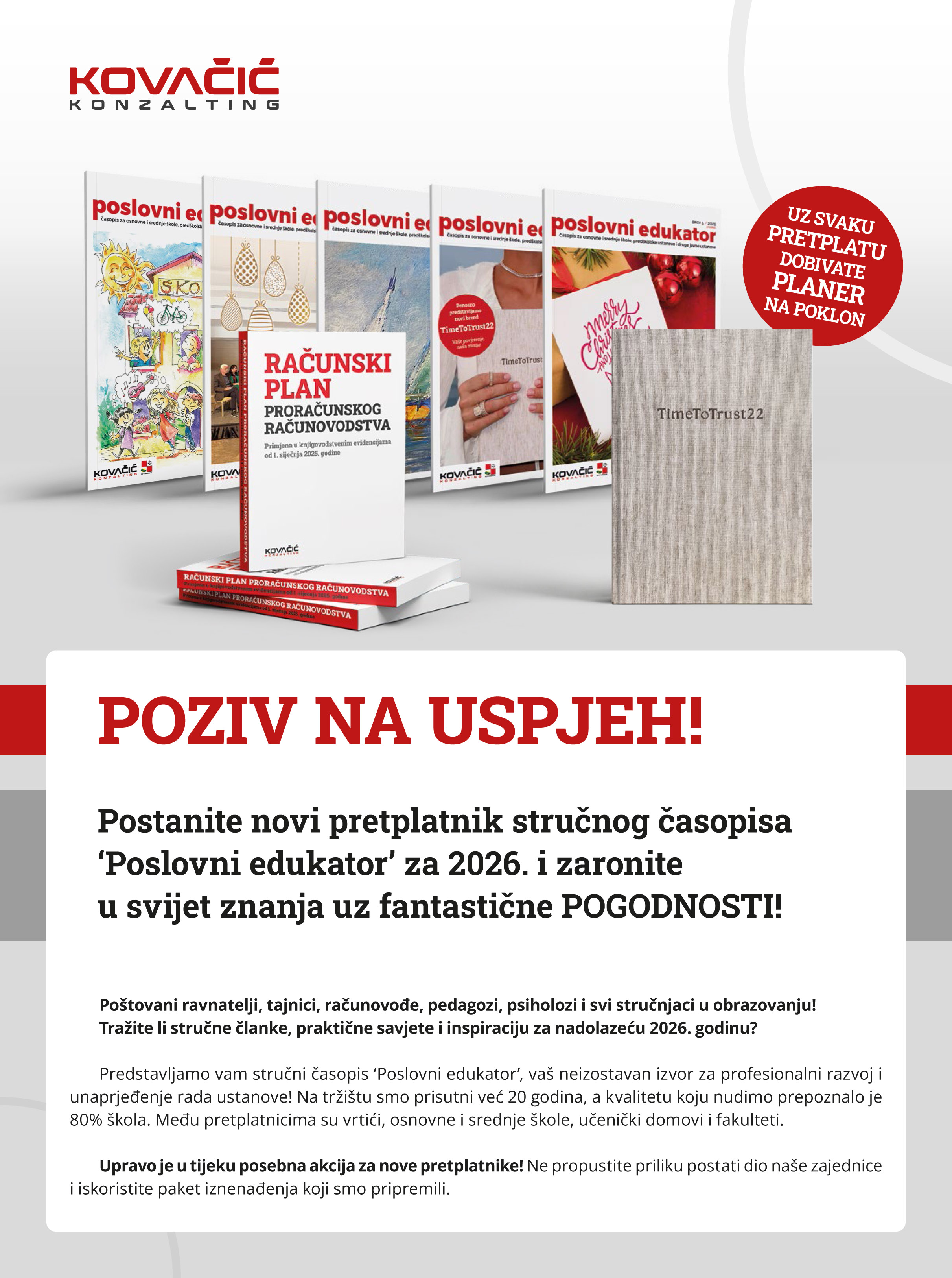 Kovačić konzalting 2025 Letak 205x275mm Pretplata na časopis Poslovni edukator obostrani WEB 1