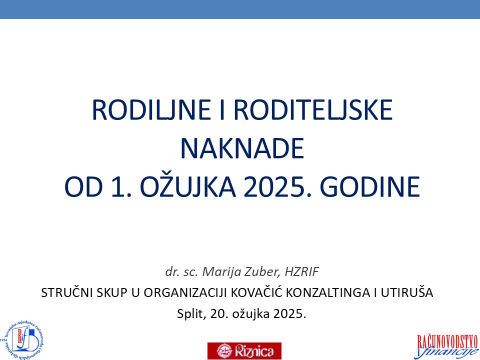 MARIJA ZUBER Rodiljne i roditeljske naknade od 1 3 2025