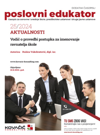 Dodatak časopisu broj 25/2024 - Vodič o provedbi postupka za imenovanje ravnatelja škole