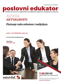 Dodatak časopisu broj 32/2024 - Plaćanje rada subotom i nedjeljom